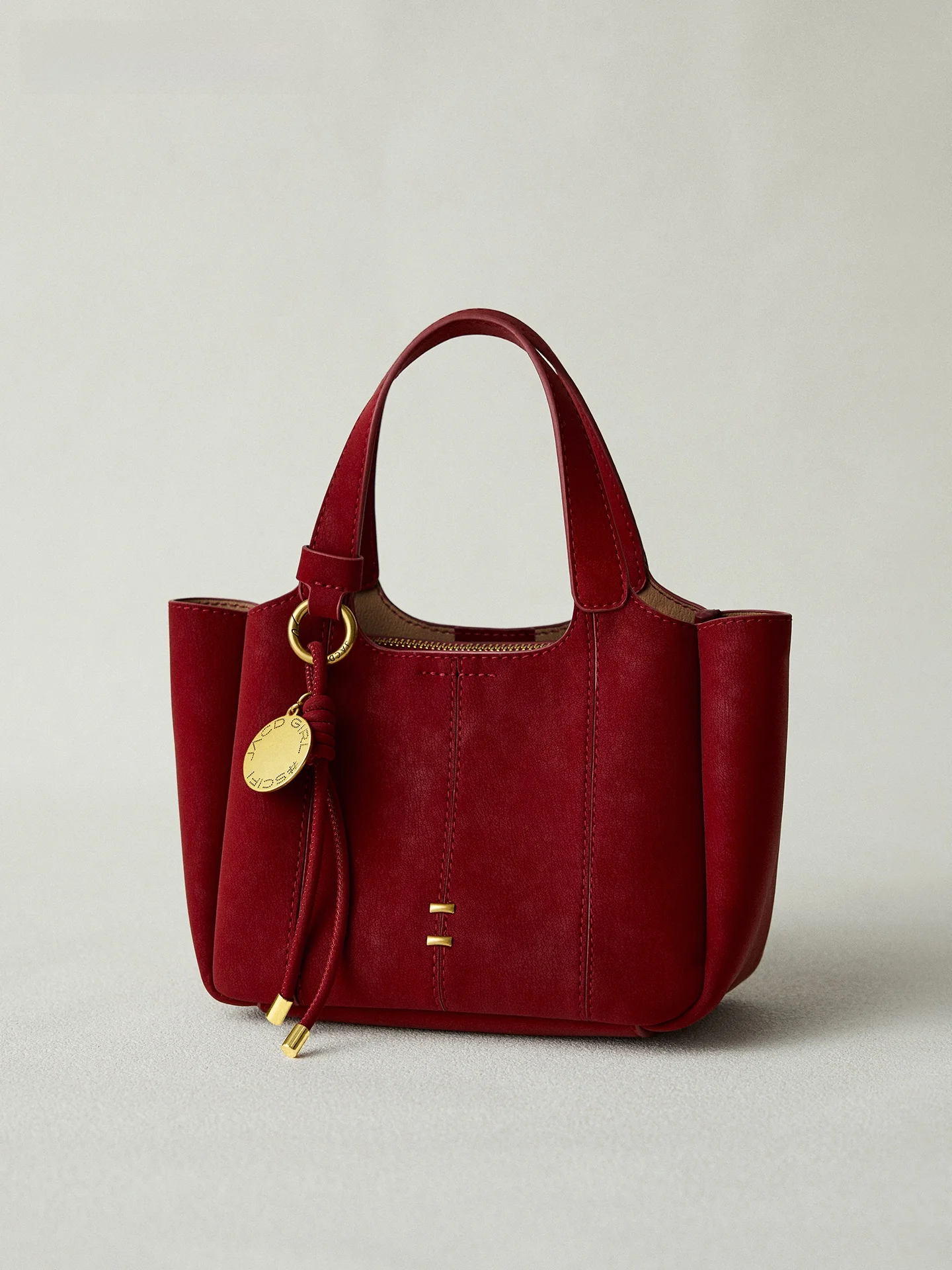 JACD Red Wedding Bucket Handbag New Bride Gift Daily Use Women's Handbag Soft Leather Shoulder Bag Zipper Closure Fashionable - AliExpress Women's Handbags