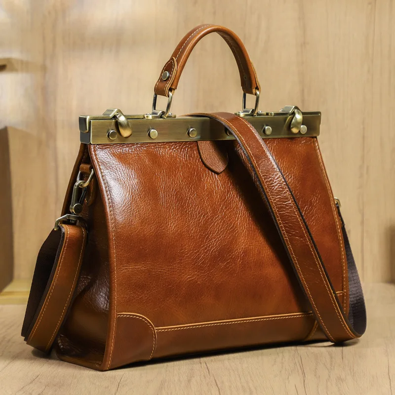 Full-grain Top-layer Cowhide High-end Genuine Leather Women's Handbag Multi-compartment Large-capacity Genuine Leather Handbag - AliExpress Women's Handbags