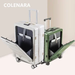 COLENARA Rolling Suitcase Front Opening Laptop Boarding Box 20"24"26 Inch ABS+PC Trolley Case Women's Universal Wheel Luggage - AliExpress Luggage