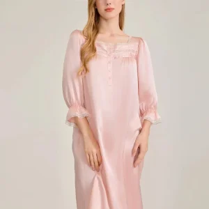 Women's French Square Neck Silk Nightgown 100% Mulberry Silk Princess Dress with Long Puff Sleeves Palace Sleepwear & Loungewear - AliExpress Women's Sleep & Lounge