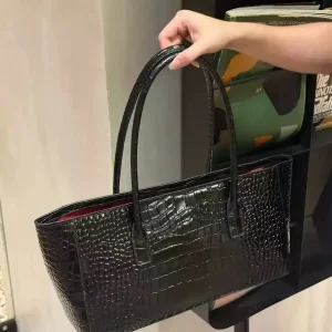 2026 New Vintage Small Fragrant Style Classic Crocodile Pattern Cowhide Single Shoulder Large Capacity Hand-Held Tote Bag - AliExpress Women's Handbags