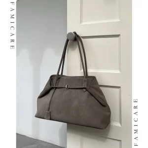Women's Large Capacity Commuter Handbags Vintage Suede Split Leather Tote Bag Lady Soft Casual Shoulder Bag for Office & Travel - AliExpress Women's Handbags
