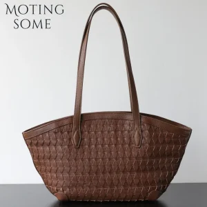 MOTINGSOME Fashion Designer Bag Women Cowhide Leather Handbag Luxury Vegetable Tanned Cowhide Handwoven Summer Daily Basket Tote - AliExpress Women's Handbags