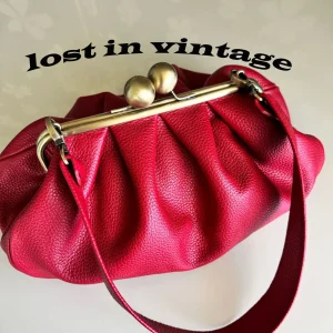 LOST IN VINTAGE Large Purse 35x20x12cm Artficial Leather Premium Plus Bag Big Ball Kiss Lock Clutch Purse Clutch Deep Folds Bags - AliExpress Women's Handbags