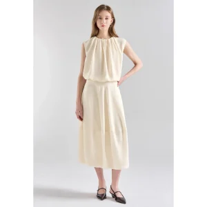 NingYao LAN26 Spring Elegant High-End Gathered Sleeveless Shirt And Flower Bud Half Skirt Set Women's Commute Style Loose Fit - AliExpress Shirts & Blouses