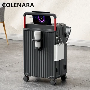 COLENARA 20 Inch ABS+PC Women's Cabin Luggage Bag Front Opening Boarding Case Laptop Trolley Case Suitcase On Wheels - AliExpress Luggage