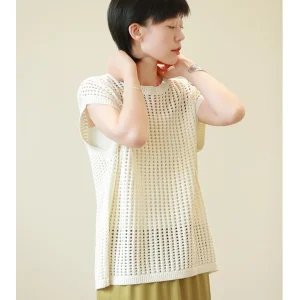 Linen Cotton Knitted Top Women's Summer New Sle Hollow out ort Sve Cover up irt Casual Loose Fit Basic Color - AliExpress Sweaters&Jumpers