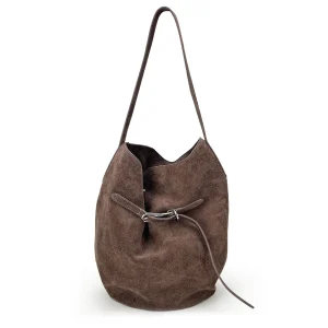 High Quality Coffee Faux Suede Bucket Bag Women Large Capacity Casual Luxury Crossbody Real Leather Shoulder Bag with Cord Strap - AliExpress Women's Handbags