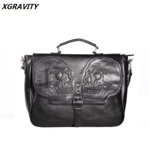 2027 New Women Messenger Bags Ghost Motorcycle Punk Style Skull Rivet Tote Bag Crossbody Bags Men Leather HandBags Unisex H026 - AliExpress Women's Handbags