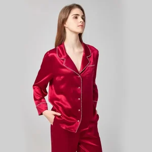 22 Momme 100% Mulberry Silk Long Sleeve Pajamas Women Button-Up Top & Pants Pajama Set Sleep Loungewear Underwear Casual Pijamas - AliExpress Women's Sleep & Lounge