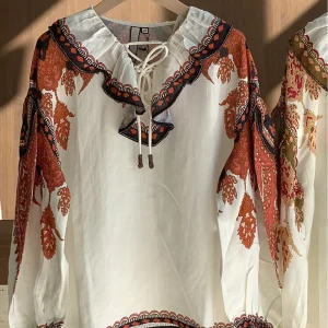 Heidd Ethnic Style Long Sleeve Printed Loose Shirt with Lace Hem V-Neck Women's Spring 2026 Fashion Ladies' Premium Blouse - AliExpress Shirts & Blouses