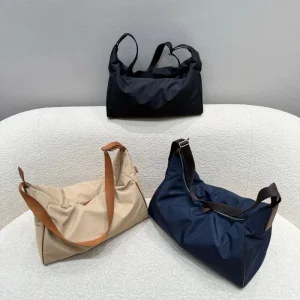 Women's new fabric bag splicing saddle leather hand sewn pure steel hardware handbag shoulder bag - AliExpress Women's Handbags