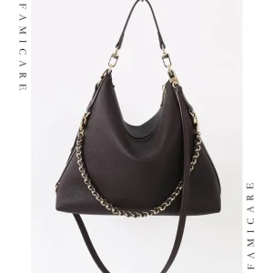Lady Genuine Leather Shoulder Bag with Adjustable Crossbody Strap Women Fashion Handbag with Chain Casual Tote Bags for Female - AliExpress Women's Handbags