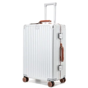 Fashoin Soft Leather Handle Rolling Luggage Hard Shell PC Material Suitcase with Aluminum Frame TSA Lock Women Travel 20/24inch - AliExpress Luggage