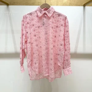 Sweet Embroidered Long Sleeve Diamond Glitter Hollow Flower Fashion Spring Summer Mj Women's Shirt Top Elegant Classy - AliExpress Shirts & Blouses