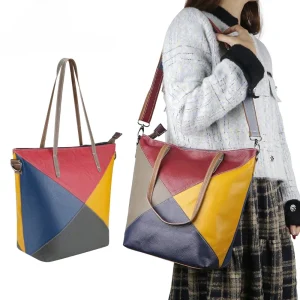 URBAN MASTER Retro Patchwork Tote Bags for Women Genuine Leather Shoulder Crossbody Bag Large Capacity Travel Handbag 2739 - AliExpress Women's Handbags