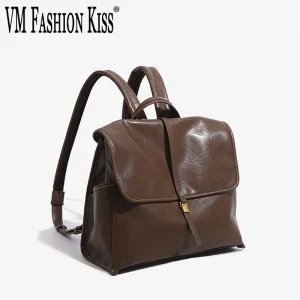 Women Vintage Microfiber Leather Backpack Large Capacity Flip Top Wear Commuter Bag Adjustable Strap Casual School Laptop Bag - AliExpress Women's Handbags