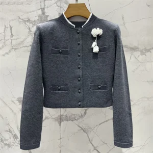 Cardigan for women New autumn 2025 single breasted slim fit long sleeved top Detachable 3D flower decoration Women's sweater y2k - AliExpress Sweaters&Jumpers