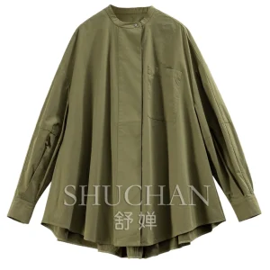 80 Pcs Pure Cotton Loose Silhouette Arc Pendulum Shirt 84L5 Womens Tops Blouse Femmes blusas con capuchas para mujer - AliExpress Shirts & Blouses