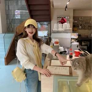 Slimming Design Korean Sle Small Size Women's Patchwork Embroidered Commute irt Casual Loose Fit Long Sve Button up - AliExpress Shirts & Blouses