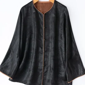 Tcyeek 50MM 100% Real Mulberry Silk Shirt Women Spring Summer Clothes Elegant Women's Shirts Vintage Top Reversible Camisa Mujer - AliExpress Shirts & Blouses