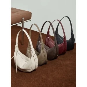 New genuine leather women's bag, top layer cowhide crossbody casual bag, crescentshaped saddle single-shoulder bag - AliExpress Women's Handbags