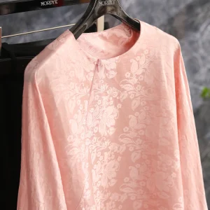 Elegant round Neck Long Sleeve Silk Shirt Chinese Style Floral Embroidery Asymmetrical Slit Loose Fit Women's Premium Breatha... - AliExpress Shirts & Blouses