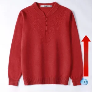 Comfortable 00 Wool Spring New Sle Qipao Collar Mommy Clothes Middle-Aged And ly Knitted Sweater Snow Flng Brand - AliExpress Sweaters&Jumpers