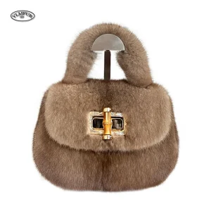 Fur Women's Mink Fur Bag Luxury Warm Plush Wrist Bags  Women Fashion Furry Short Handle Clutch Cute Ladies Fur Bags For Women - AliExpress Women's Handbags