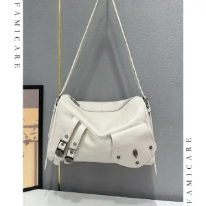 Fashion Genuine Leather Biker Bags Lady Large Capacity Crossbody Bag with Metal Buckle Multifunctional Shoulder Bags for Women - AliExpress Women's Handbags