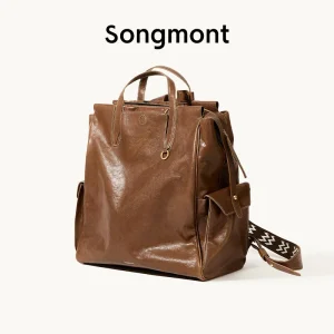 Songmont Trail Series Large Shoulder Bag Genderless Vintage Vegetable Tanned Leather 16" Computer Bag - AliExpress Travel Bags