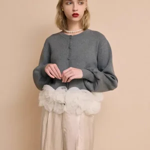 Japanese Style Elegant Fashion Round Neck Long Sleeve Single-Breasted Patchwork Ruffle Knitted Cardigans Women's Spring Sweaters - AliExpress Sweaters&Jumpers