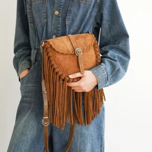 New Fashion Unique Casual Tassel Women BagHandbag Frosted Genuine Leather Lady Tote Real Leather Shoulder Crossbody Bag Cool - AliExpress Women's Handbags