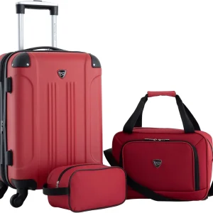 Expandable Hardside Spinner Luggage Set, Red, 3-Piece for Travel - AliExpress Travel Bags
