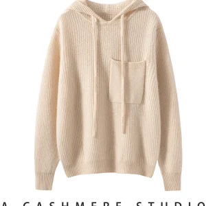 TLOML Women's 100% Cashmere Sweater Pocket Hoodie Pullover Autumn Winter Casual Loose Cashmere Knitwear Soft Warm Thick Tops - AliExpress Sweaters&Jumpers