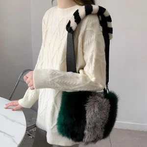 Luxury Brand Real Fur Plush Women's Bag Autumn And Winter New Style High-end Personalized Single Shoulder Crossbody Bags Trendy - AliExpress Women's Handbags