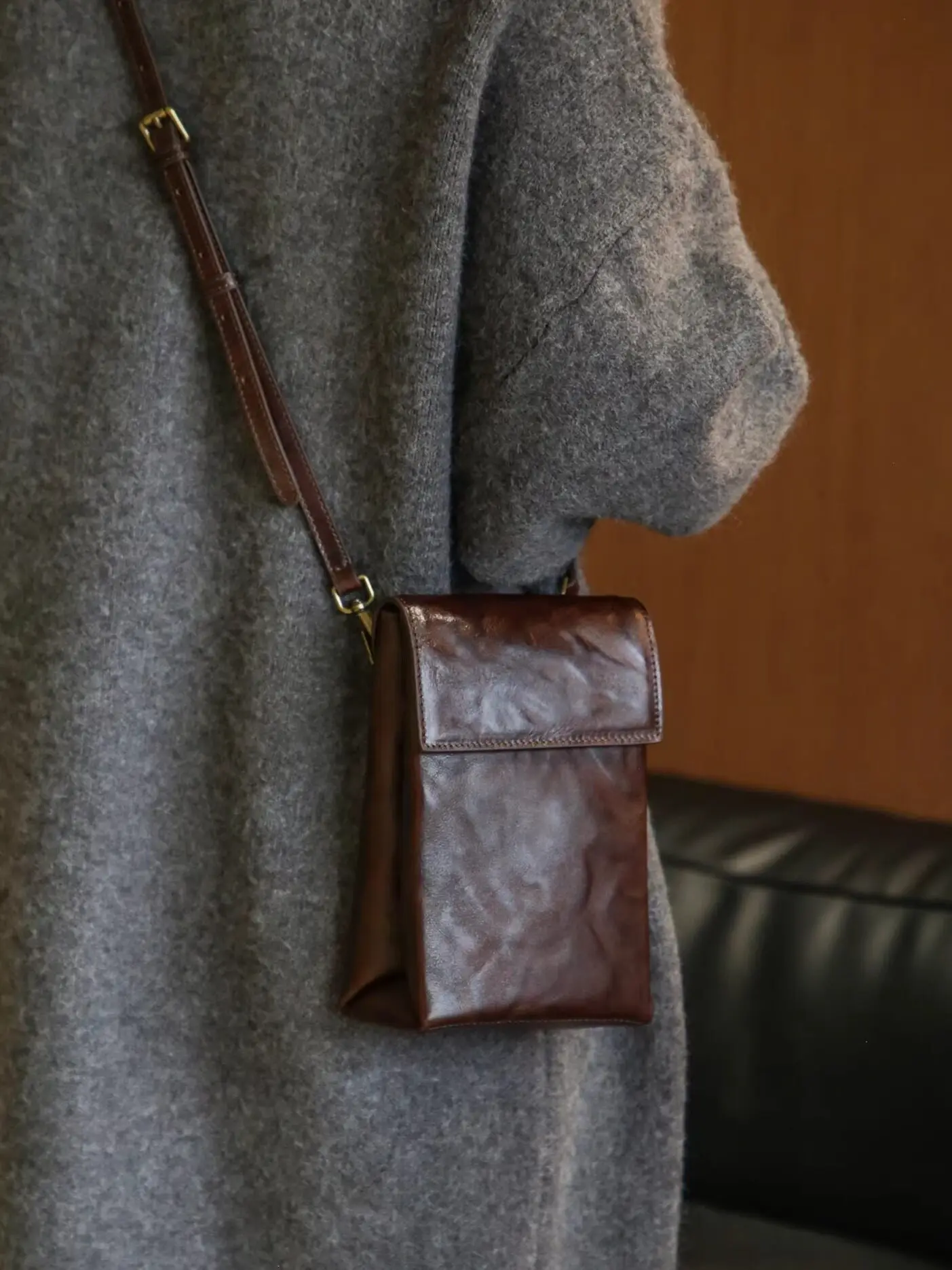 PNDME simple high quality first layer cowhide ladies small shoulder crossbody bag outdoor daily luxury genuine leather phone bag - AliExpress Women's Handbags