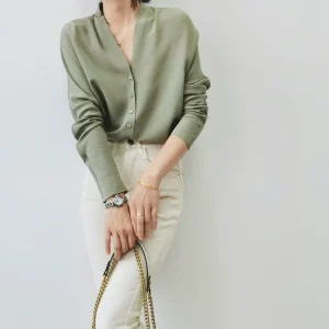 New Round Neck Silk Heavy Button-down Shirt Women Mulberry Silk Shirt - AliExpress Shirts & Blouses