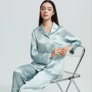 22MM 100% Mulberry Silk Women's Two-Piece Pajamas Long-Sleeved Trousers Nightwear Spring And Autumn Christmas Pajama Homewear PJ - AliExpress Women's Sleep & Lounge