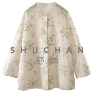 Beautiful Shirt New Height, Cabinet Double-layer Natural Silk Organza Embroidered Crew Neck Jacket Women 52K7 - AliExpress Shirts & Blouses