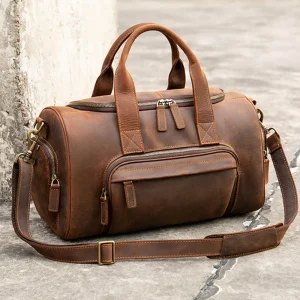 Genuine Leather Travel Bag For Man Travel Tote Women Big Weekend Bag Fit 14 inch Laptop Cowskin Luggage Duffle Bag Male Handbags - AliExpress Travel Bags