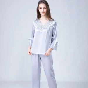 Women's Long Sleeve Silk Pajamas Set Loose Fit Mulberry Silk Homewear for Spring Autumn Winter Sleepwear  Soft Breathable Cozy - AliExpress Women's Sleep & Lounge
