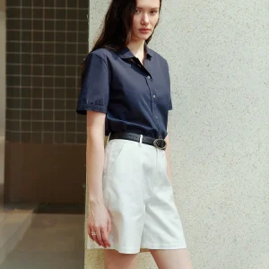 Organic Cotton Long Staple 100 Thread Count Strong Twist Peter Pan Collar Shirt Fabric Korean Style Loose Fit Women's Blouse - AliExpress Shirts & Blouses