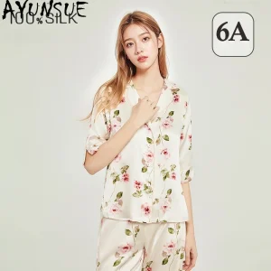 AYUNSUE 100% Mulberry Silk Pijamas Women 19MM Silk 2026 Spring and Summer New Arrive Sleepwear Set Bathrobes Пижама Женская 잠옷 - AliExpress Women's Sleep & Lounge