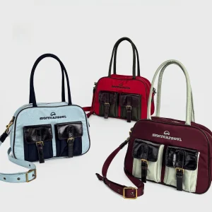 SpicyCapSoul Retro Shiny Nylon Briefcase Top Layer Cowhide Underarm Crossbody Bag Women's Square Shape Zipper Closure Handbag - AliExpress Women's Handbags