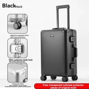 All aluminum magnesium alloy luggage suitcase, men's and women's metal 20 inch boarding travel suitcase, business leather suitca - AliExpress Luggage