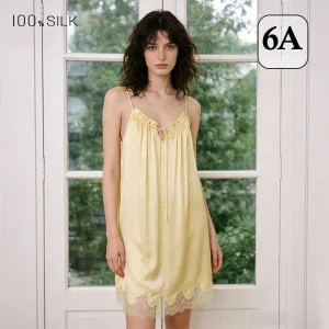 2026 Summer Collection Women's 100% Mulberry Silk Nightdress Elegant Fungus Edge Sexy Suspender Loungewear Skirt Nightgown XXL - AliExpress Women's Sleep & Lounge