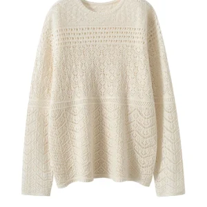 Autumn Winter O-Neck Hollow Casual Loose Sweater 100% Cashmere Knitted Pullover Bohemian Style Soft Warm Romantic Woman Clothing - AliExpress Sweaters&Jumpers