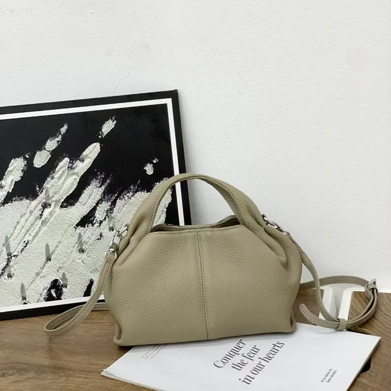 Handbag 2025 New Cloud Genuine Leather Women's Vintage Pleated Dumpling Versatile Crossbody Genuine Leather Female Top-handle - AliExpress Women's Handbags