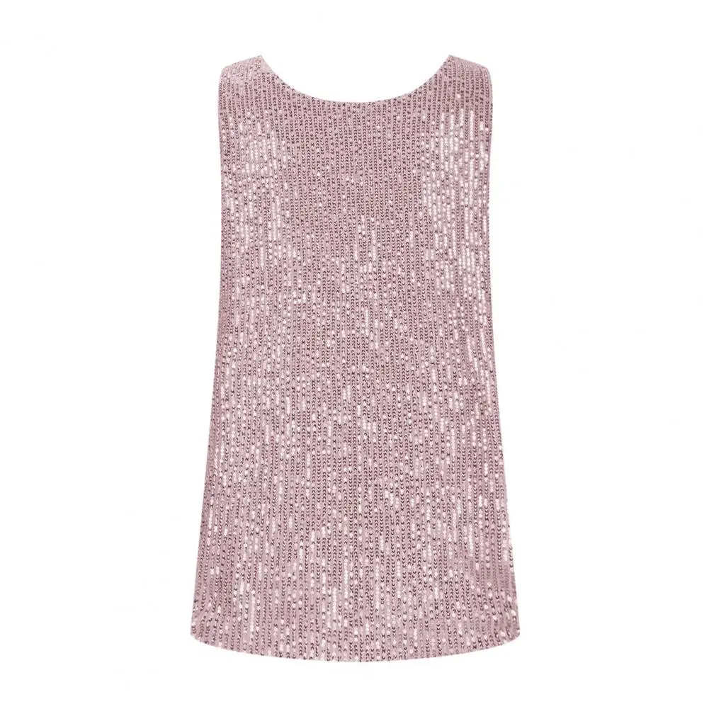 Women Summer Tops Women’s Sequin Vest Top Soft Stretchy Round Neck Blouse Loose Fit Summer Shirt for Commuting Wear Women - AliExpress Shirts & Blouses